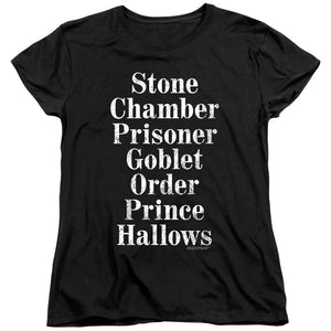 AN OFFCIALLY LICENSED HARRY POTTER TITLES WOMEN'S REGULAR FIT T-SHIRT BLACK
