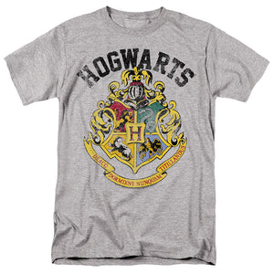AN OFFCIALLY LICENSED HARRY POTTER HOGWARTS CREST MEN'S REGULAR FIT T-SHIRT ATHLETIC HEATHER