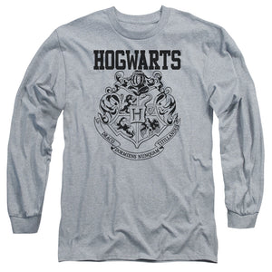 AN OFFCIALLY LICENSED HARRY POTTER HOGWARTS ATHLETIC MEN'S LONG SLEEVE T-SHIRT ATHLETIC HEATHER