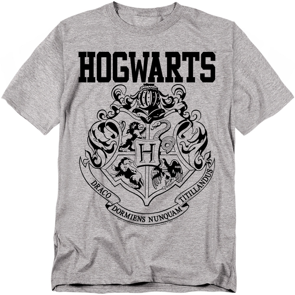 AN OFFCIALLY LICENSED HARRY POTTER HOGWARTS ATHLETIC MEN'S REGULAR FIT T-SHIRT ATHLETIC HEATHER