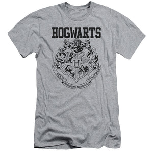AN OFFCIALLY LICENSED HARRY POTTER HOGWARTS ATHLETIC MEN'S PREMIUM SLIM FIT T-SHIRT ATHLETIC HEATHER