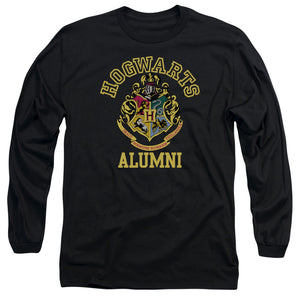 AN OFFCIALLY LICENSED HARRY POTTER HOGWARTS ALUMNI CREST MEN'S LONG SLEEVE T-SHIRT BLACK