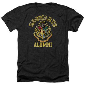 AN OFFCIALLY LICENSED HARRY POTTER HOGWARTS ALUMNI CREST MEN'S HEATHER T-SHIRT CHARCOAL