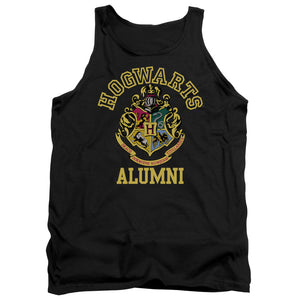 AN OFFCIALLY LICENSED HARRY POTTER HOGWARTS ALUMNI CREST ADULT UNISEX TANK TOP BLACK