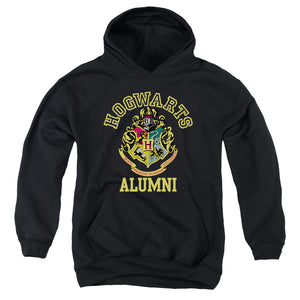 AN OFFCIALLY LICENSED HARRY POTTER HOGWARTS ALUMNI CREST YOUTH HOODIE BLACK