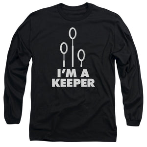 AN OFFCIALLY LICENSED HARRY POTTER KEEPER MEN'S LONG SLEEVE T-SHIRT BLACK