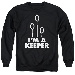 AN OFFCIALLY LICENSED HARRY POTTER KEEPER ADULT UNISEX CREWNECK SWEATSHIRT BLACK