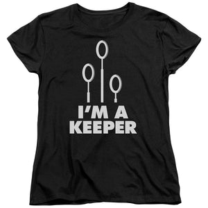 AN OFFCIALLY LICENSED HARRY POTTER KEEPER WOMEN'S REGULAR FIT T-SHIRT BLACK