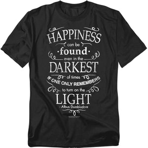 AN OFFCIALLY LICENSED HARRY POTTER HAPPINESS MEN'S REGULAR FIT T-SHIRT BLACK