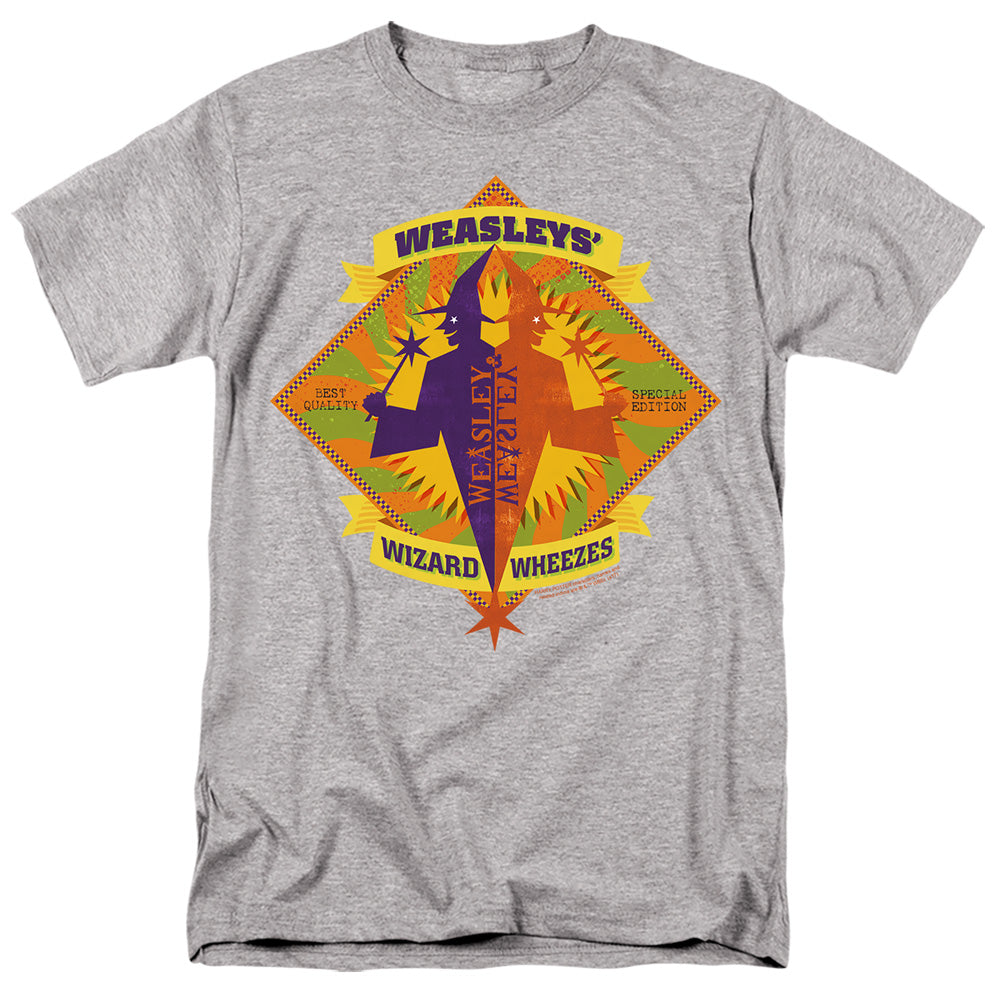 AN OFFCIALLY LICENSED HARRY POTTER WIZARD WHEEZES MEN'S REGULAR FIT T-SHIRT LIGHT BLUE
