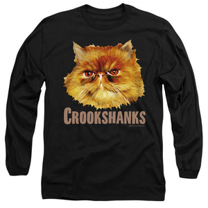 AN OFFCIALLY LICENSED HARRY POTTER CROOKSHANKS COLOR MEN'S LONG SLEEVE T-SHIRT BLACK