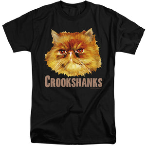 AN OFFCIALLY LICENSED HARRY POTTER CROOKSHANKS COLOR MEN'S TALL FIT T-SHIRT BLACK
