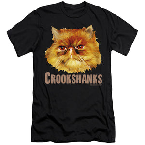 AN OFFCIALLY LICENSED HARRY POTTER CROOKSHANKS COLOR MEN'S PREMIUM SLIM FIT T-SHIRT BLACK