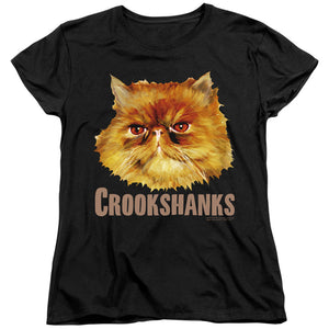 AN OFFCIALLY LICENSED HARRY POTTER CROOKSHANKS COLOR WOMEN'S REGULAR FIT T-SHIRT BLACK