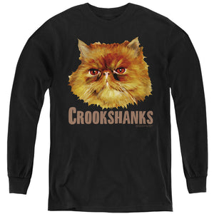 AN OFFCIALLY LICENSED HARRY POTTER CROOKSHANKS COLOR YOUTH LONG SLEEVE T-SHIRT BLACK