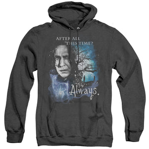 AN OFFCIALLY LICENSED HARRY POTTER ALWAYS ADULT UNISEX HEATHER PULLOVER HOODIE BLACK