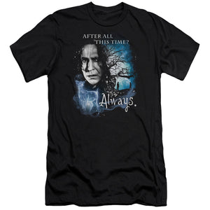 AN OFFCIALLY LICENSED HARRY POTTER ALWAYS MEN'S PREMIUM SLIM FIT T-SHIRT BLACK