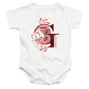 AN OFFCIALLY LICENSED HARRY POTTER GRYFFINDOR G LOGO BABY BODYSUIT WHITE