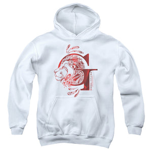 AN OFFCIALLY LICENSED HARRY POTTER GRYFFINDOR G LOGO YOUTH HOODIE WHITE