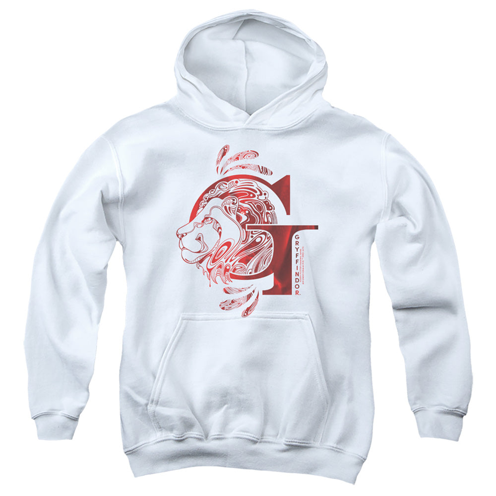 AN OFFCIALLY LICENSED HARRY POTTER GRYFFINDOR G LOGO YOUTH HOODIE WHITE