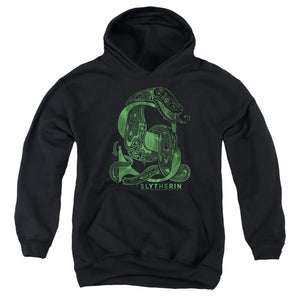 AN OFFCIALLY LICENSED HARRY POTTER SLYTHERIN S LOGO YOUTH HOODIE BLACK
