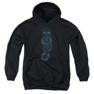 AN OFFCIALLY LICENSED HARRY POTTER DEATH EATER DARK MARK LOGO YOUTH HOODIE BLACK