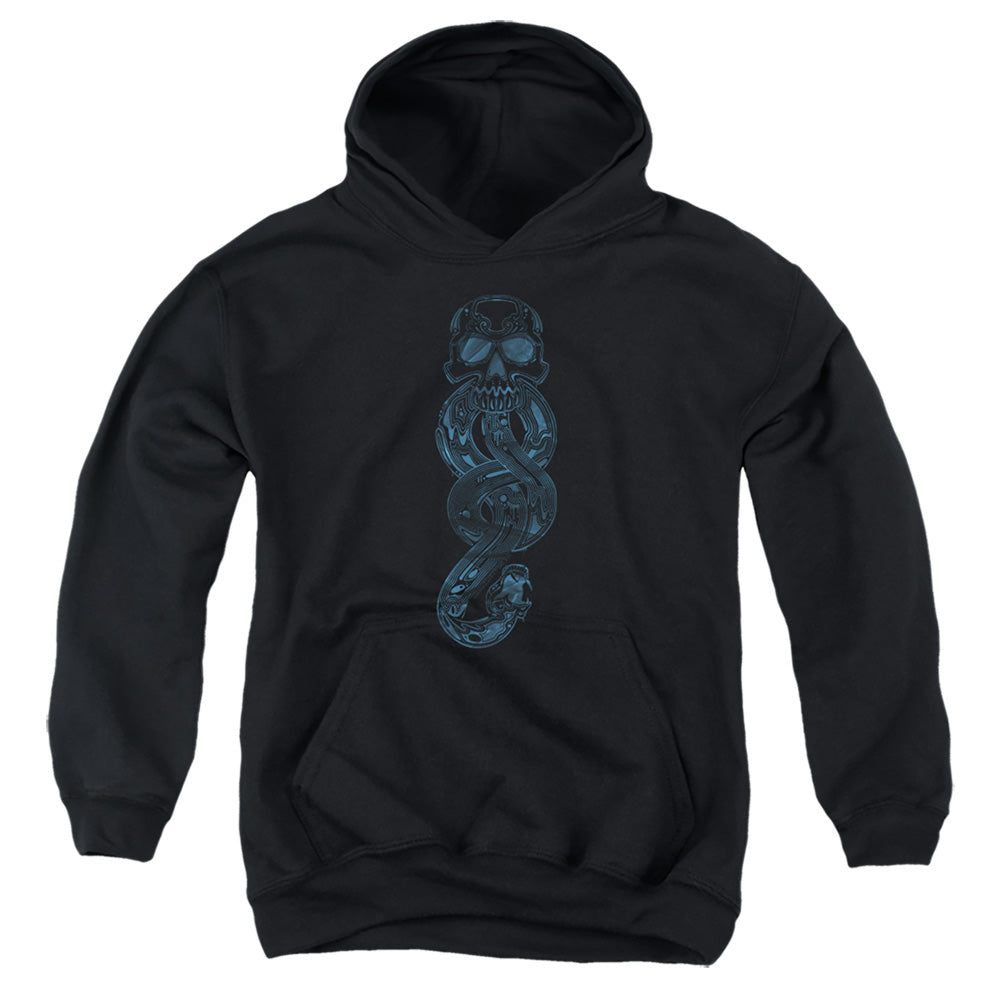 AN OFFCIALLY LICENSED HARRY POTTER DEATH EATER DARK MARK LOGO YOUTH HOODIE BLACK