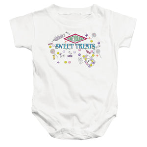 AN OFFCIALLY LICENSED HARRY POTTER HONEYDUKES SWEET TREATS BABY BODYSUIT WHITE