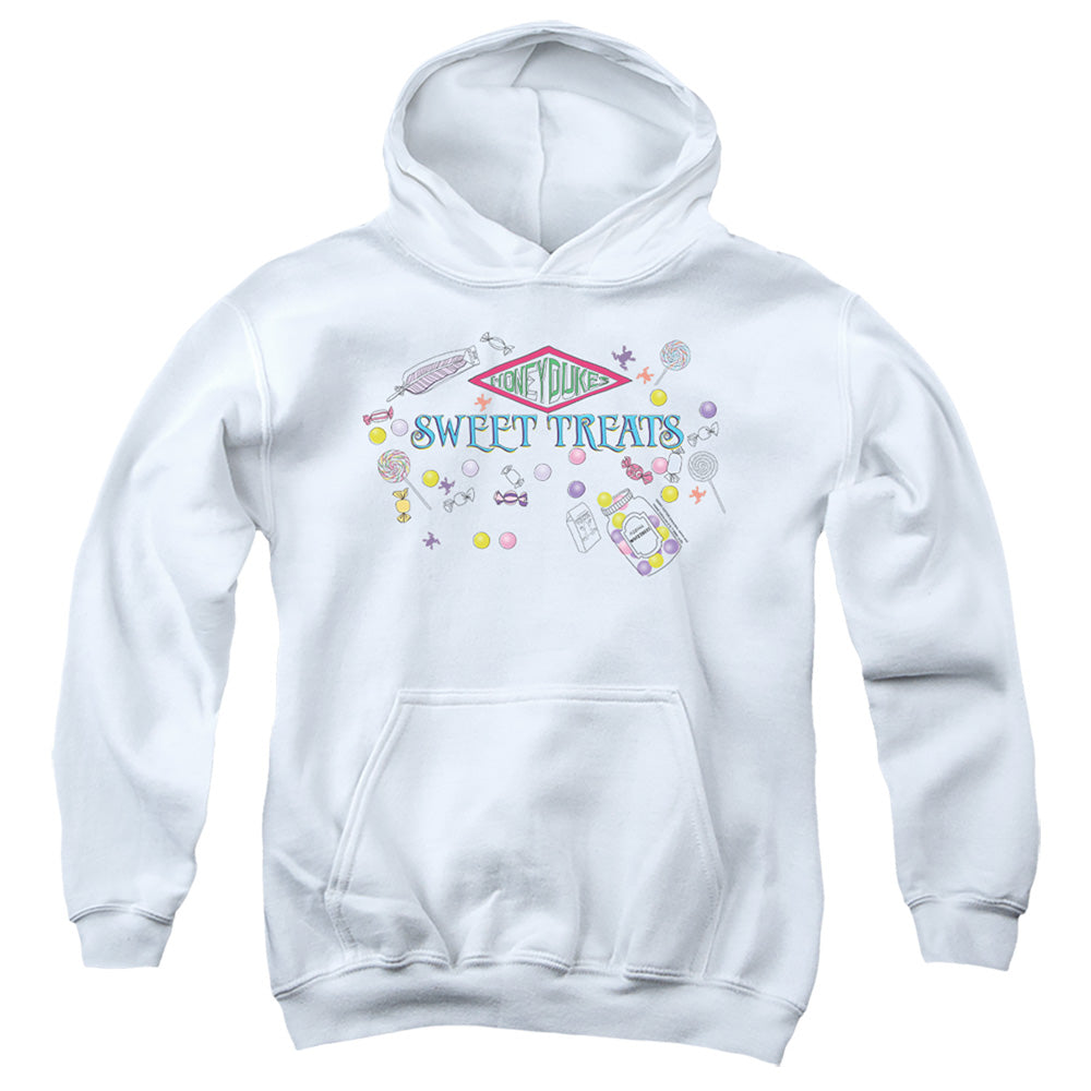 AN OFFCIALLY LICENSED HARRY POTTER HONEYDUKES SWEET TREATS YOUTH HOODIE WHITE