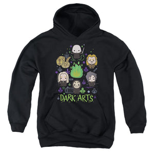 AN OFFCIALLY LICENSED HARRY POTTER DARK ARTS CHIBIS YOUTH HOODIE BLACK