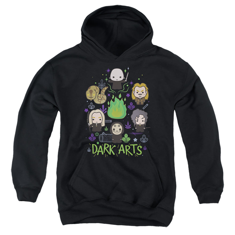 AN OFFCIALLY LICENSED HARRY POTTER DARK ARTS CHIBIS YOUTH HOODIE BLACK