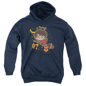AN OFFCIALLY LICENSED HARRY POTTER 07 QUIDDITCH CHIBI YOUTH HOODIE NAVY