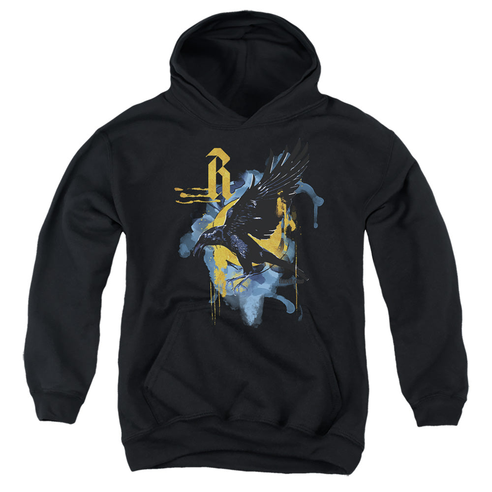 AN OFFCIALLY LICENSED HARRY POTTER URBAN ELEGANCE RAVENCLAW RAVEN YOUTH HOODIE BLACK