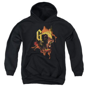 AN OFFCIALLY LICENSED HARRY POTTER URBAN ELEGANCE GRYFFINDOR LION YOUTH HOODIE BLACK