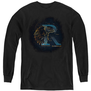 AN OFFCIALLY LICENSED HARRY POTTER CELESTIAL NOMAD RAVENCLAW YOUTH LONG SLEEVE T-SHIRT BLACK