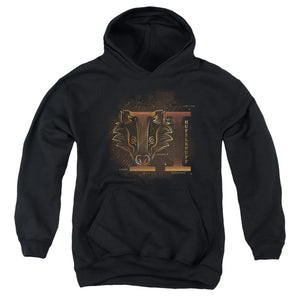 AN OFFCIALLY LICENSED HARRY POTTER CELESTIAL NOMAD HUFFLEPUFF YOUTH HOODIE BLACK