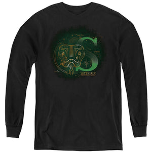 AN OFFCIALLY LICENSED HARRY POTTER CELESTIAL NOMAD SLYTHERIN YOUTH LONG SLEEVE T-SHIRT BLACK