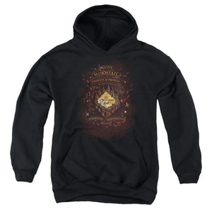 AN OFFCIALLY LICENSED HARRY POTTER CELESTIAL MARAUDERS MAP YOUTH HOODIE BLACK