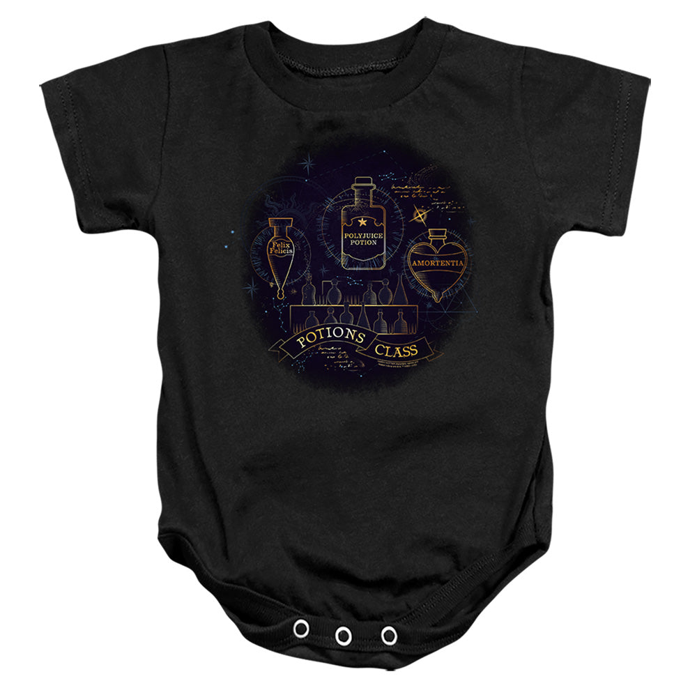 AN OFFCIALLY LICENSED HARRY POTTER POTIONS CLASS BABY BODYSUIT BLACK