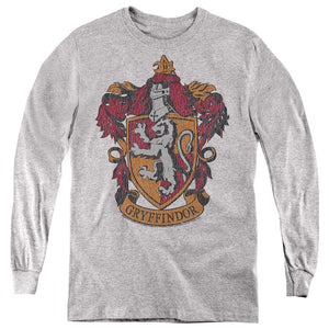 AN OFFCIALLY LICENSED HARRY POTTER GRYFFINDOR 1 YOUTH LONG SLEEVE T-SHIRT ATHLETIC HEATHER
