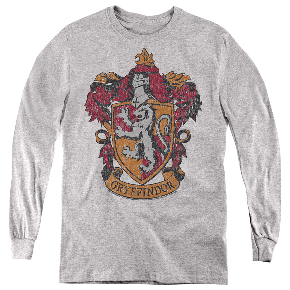 AN OFFCIALLY LICENSED HARRY POTTER GRYFFINDOR 1 YOUTH LONG SLEEVE T-SHIRT ATHLETIC HEATHER
