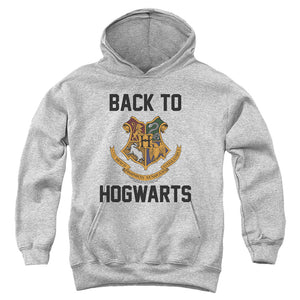 AN OFFCIALLY LICENSED HARRY POTTER I'D RATHER BE AT HOGWARTS 2 YOUTH HOODIE ATHLETIC HEATHER