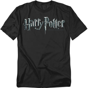 AN OFFCIALLY LICENSED HARRY POTTER LOGO MEN'S REGULAR FIT T-SHIRT BLACK