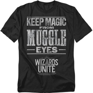 AN OFFCIALLY LICENSED HARRY POTTER WIZARDS UNITE HIDDEN MAGIC MEN'S REGULAR FIT T-SHIRT BLACK