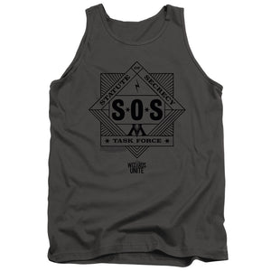 AN OFFCIALLY LICENSED HARRY POTTER WIZARDS UNITE SOS TASK FORCE ADULT UNISEX TANK TOP CHARCOAL
