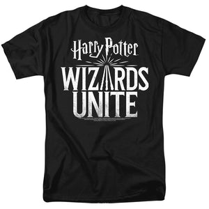 AN OFFCIALLY LICENSED HARRY POTTER WIZARDS UNITE WIZARDS UNITE LOGO MEN'S REGULAR FIT T-SHIRT BLACK