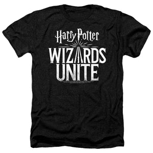 AN OFFCIALLY LICENSED HARRY POTTER WIZARDS UNITE WIZARDS UNITE LOGO MEN'S HEATHER T-SHIRT CHARCOAL