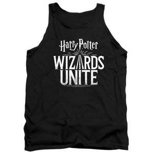AN OFFCIALLY LICENSED HARRY POTTER WIZARDS UNITE WIZARDS UNITE LOGO ADULT UNISEX TANK TOP BLACK