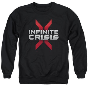 AN OFFCIALLY LICENSED INFINITE CRISIS LOGO ADULT UNISEX CREWNECK SWEATSHIRT BLACK