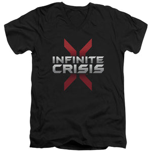 AN OFFCIALLY LICENSED INFINITE CRISIS LOGO MEN'S V-NECK T-SHIRT BLACK